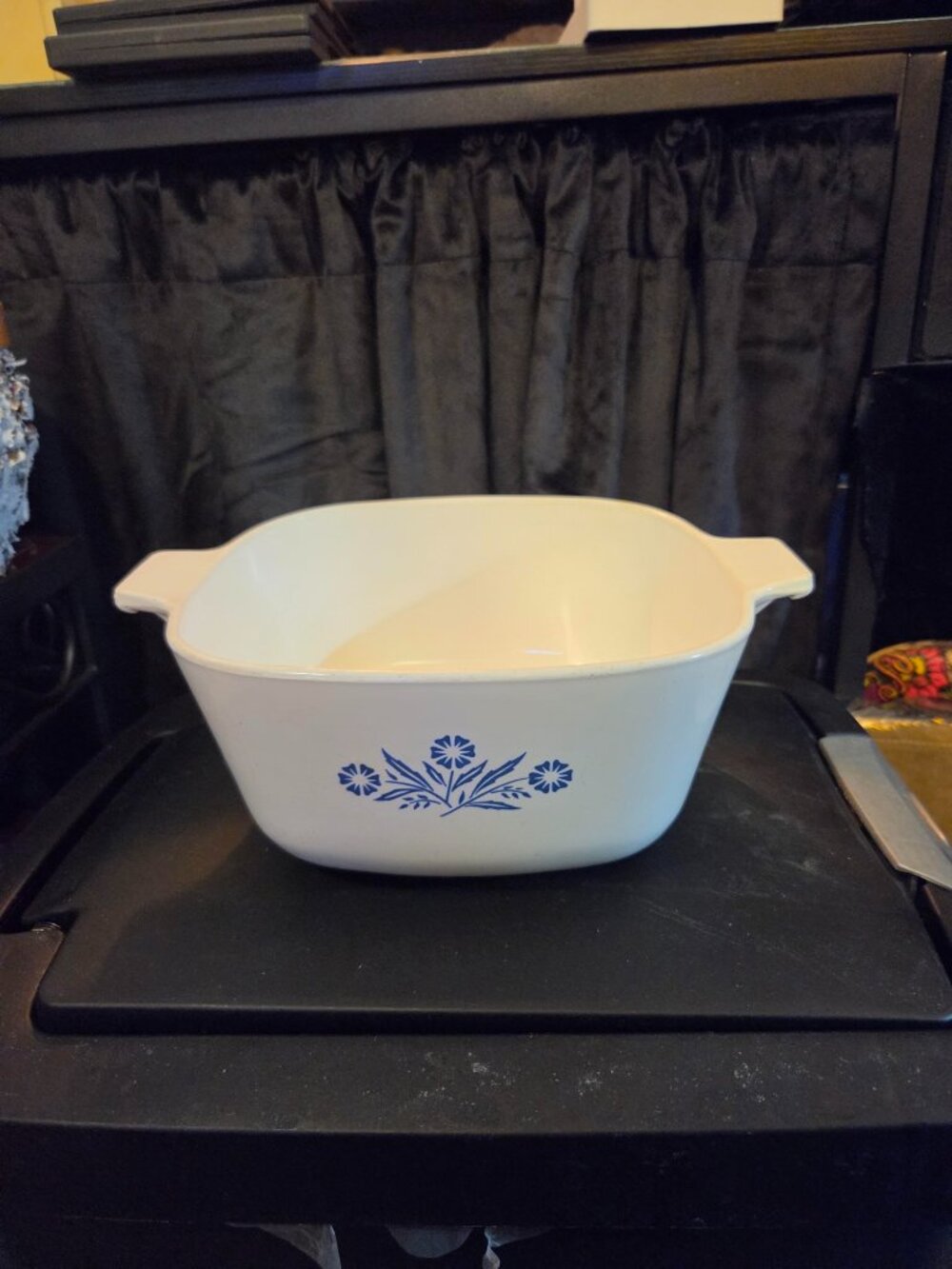 Vintage Corning Ware P-1 3/4-B Cornflower Blue Square Casserole Dish